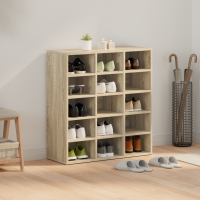 Produktbild för Skoskåp med hylla Sonoma-ek 77,5 x 30 x 83,5 cm Konstruerat trä