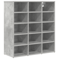 Produktbild för Skoskåp med hylla Betonggrå 77,5 x 30 x 83,5 cm Konstruerat trä