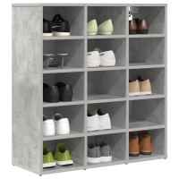 Produktbild för Skoskåp med hylla Betonggrå 77,5 x 30 x 83,5 cm Konstruerat trä