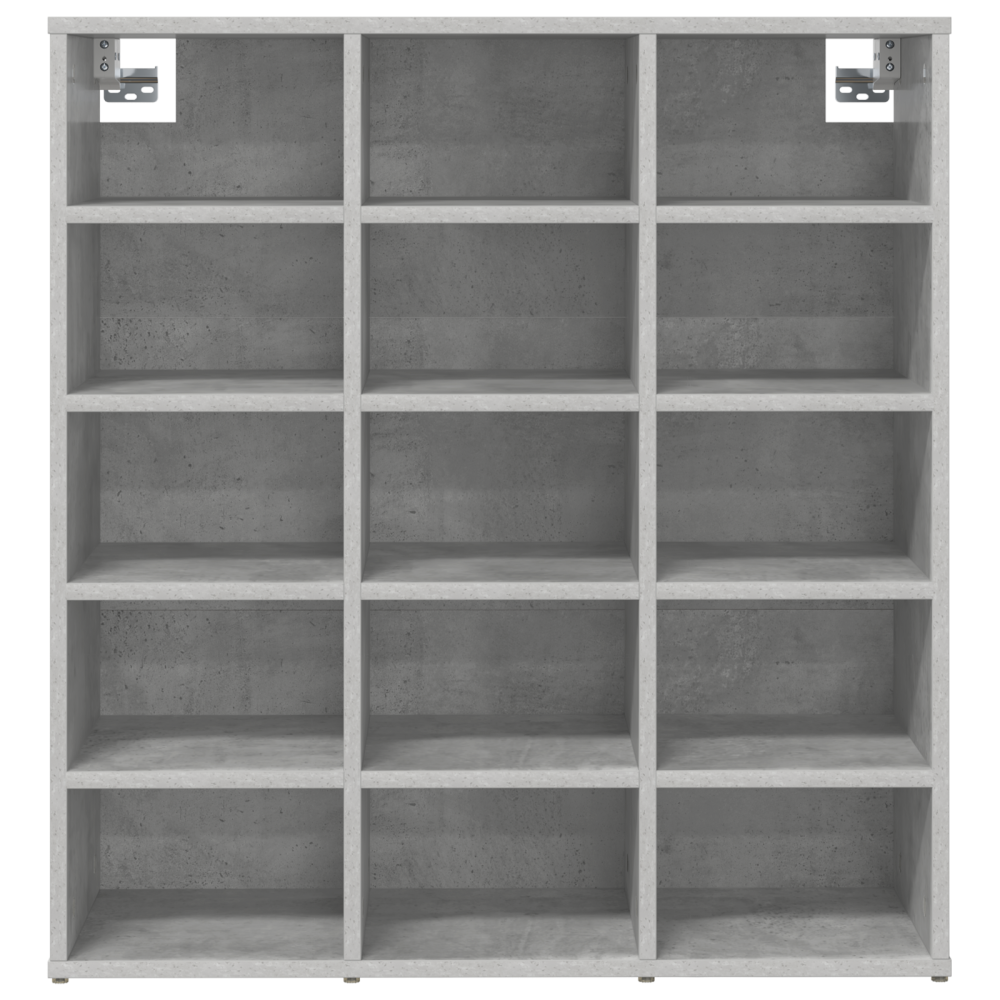 Produktbild för Skoskåp med hylla Betonggrå 77,5 x 30 x 83,5 cm Konstruerat trä