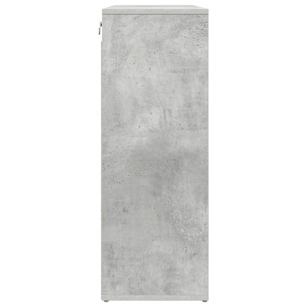 Produktbild för Skoskåp med hylla Betonggrå 77,5 x 30 x 83,5 cm Konstruerat trä