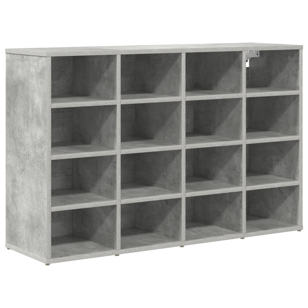 Produktbild för Skoskåp med hylla Betonggrå 103 x 30 x 67 cm Konstruerat trä