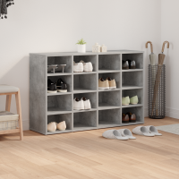 Produktbild för Skoskåp med hylla Betonggrå 103 x 30 x 67 cm Konstruerat trä