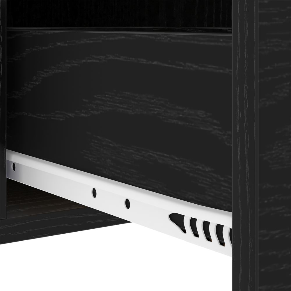 Produktbild för Nattduksbord 2 pcs Svart Ek 30 x 48 x 61 cm Konstruerat trä