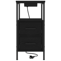 Produktbild för Nattduksbord 2 pcs Svart Ek 30 x 48 x 61 cm Konstruerat trä