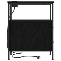 Produktbild för Nattduksbord 2 pcs Svart Ek 30 x 48 x 61 cm Konstruerat trä