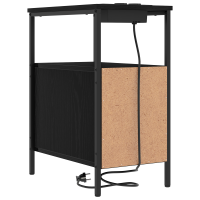 Produktbild för Nattduksbord 2 pcs Svart Ek 30 x 48 x 61 cm Konstruerat trä