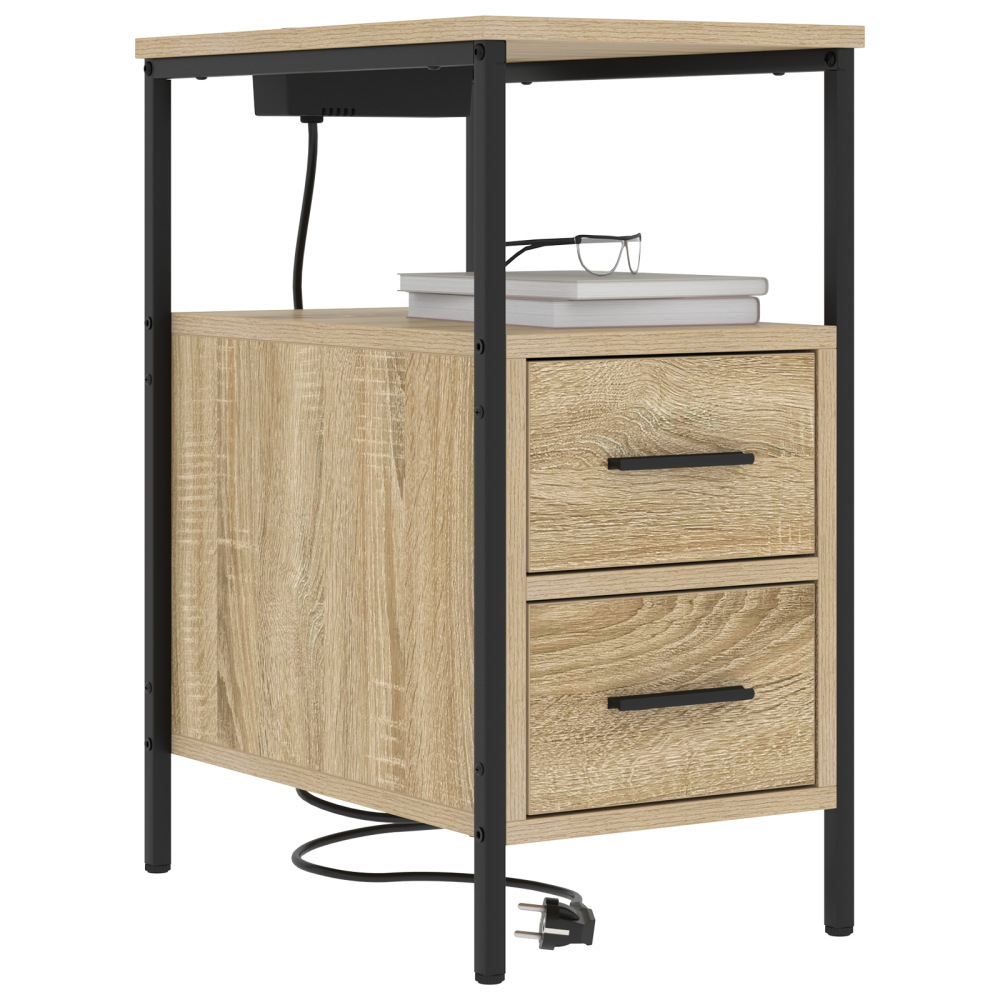 Produktbild för Nattduksbord 2 pcs Sonoma-ek 30 x 48 x 61 cm Konstruerat trä