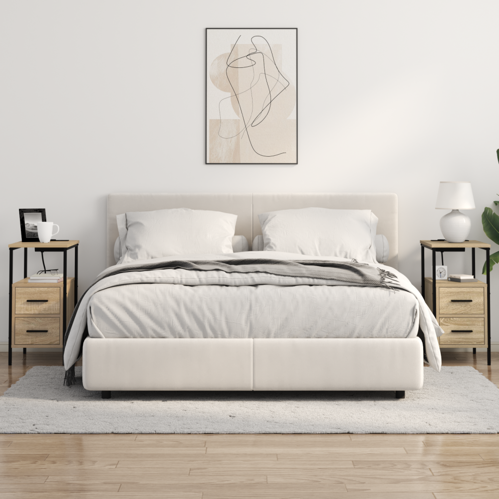Produktbild för Nattduksbord 2 pcs Sonoma-ek 30 x 48 x 61 cm Konstruerat trä