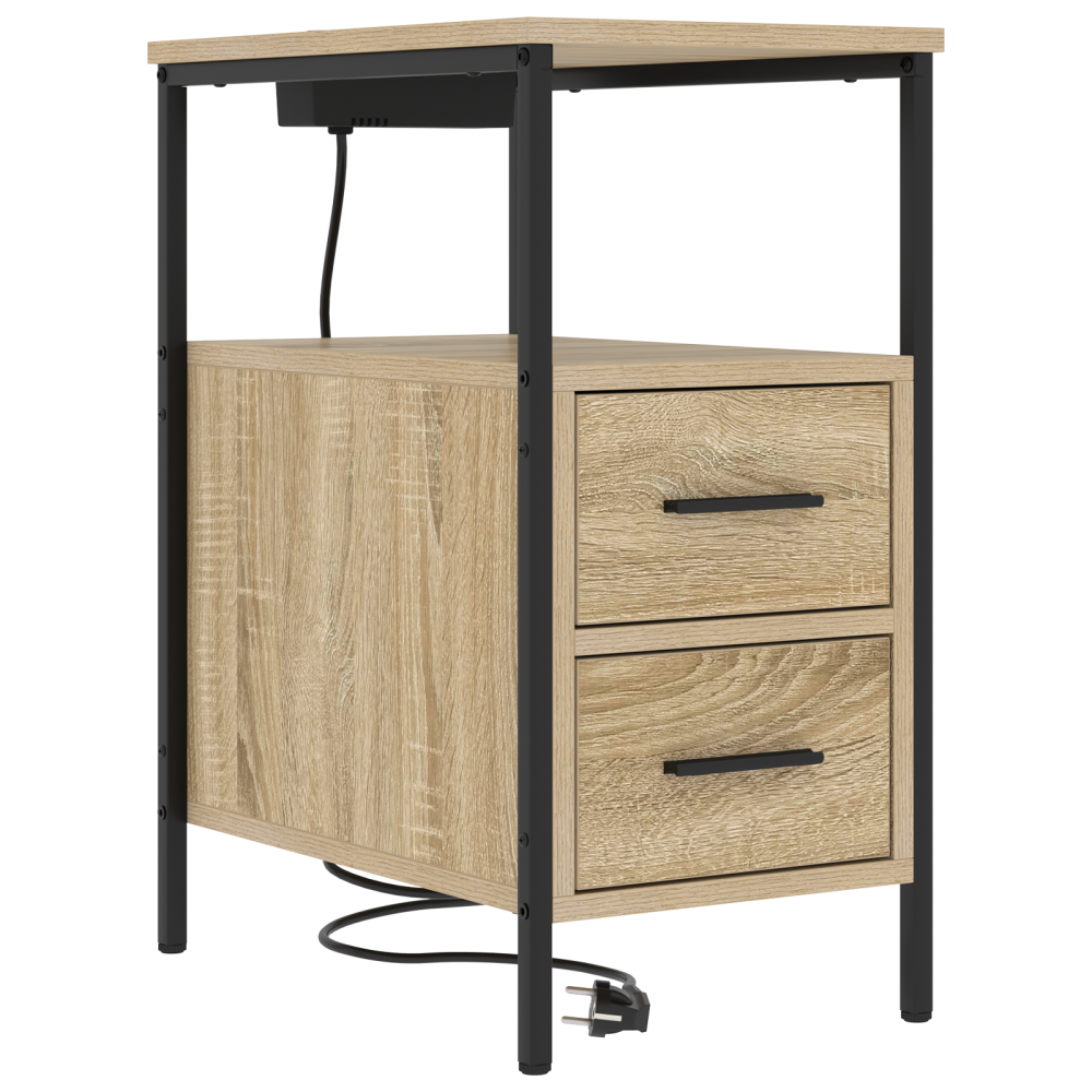 Produktbild för Nattduksbord 2 pcs Sonoma-ek 30 x 48 x 61 cm Konstruerat trä