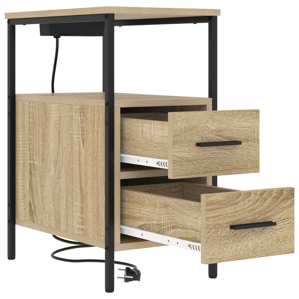 Produktbild för Nattduksbord 2 pcs Sonoma-ek 30 x 48 x 61 cm Konstruerat trä
