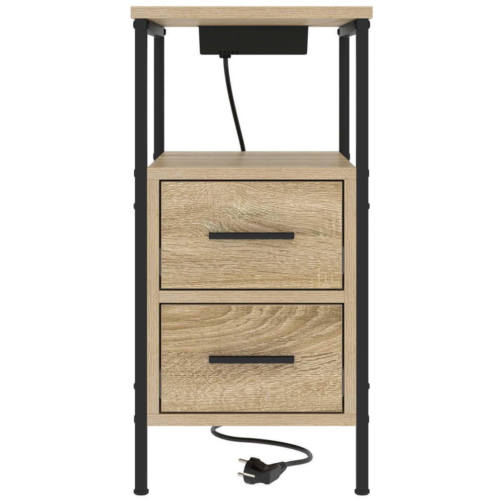 Produktbild för Nattduksbord 2 pcs Sonoma-ek 30 x 48 x 61 cm Konstruerat trä