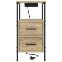 Produktbild för Nattduksbord 2 pcs Sonoma-ek 30 x 48 x 61 cm Konstruerat trä