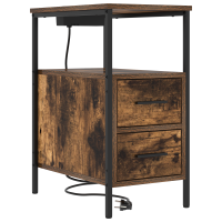 Produktbild för Nattduksbord 2 pcs Rökt ek 30 x 48 x 61 cm Konstruerat trä
