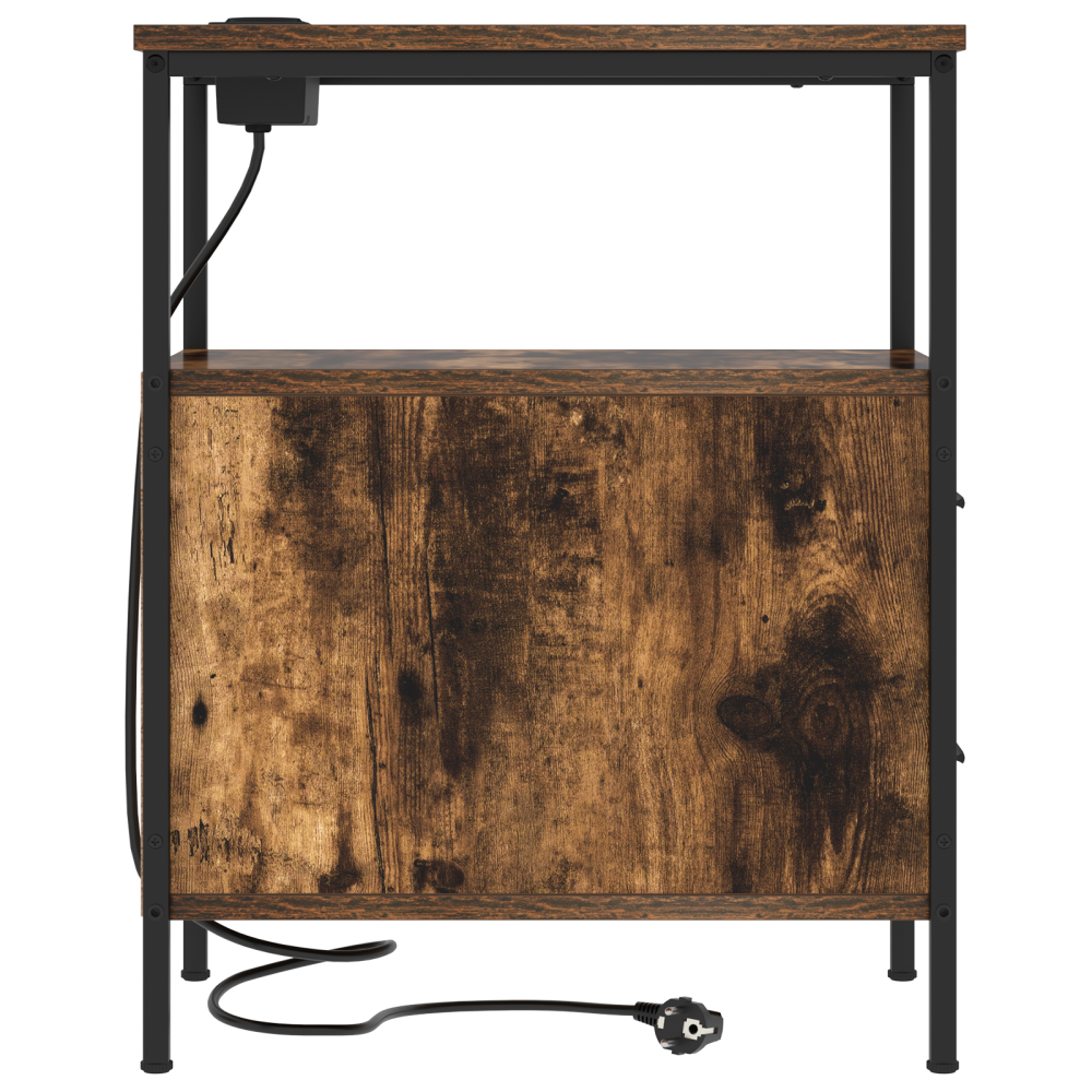 Produktbild för Nattduksbord 2 pcs Rökt ek 30 x 48 x 61 cm Konstruerat trä