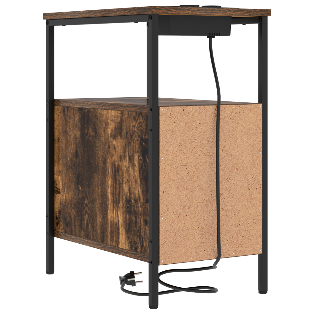 Produktbild för Nattduksbord 2 pcs Rökt ek 30 x 48 x 61 cm Konstruerat trä