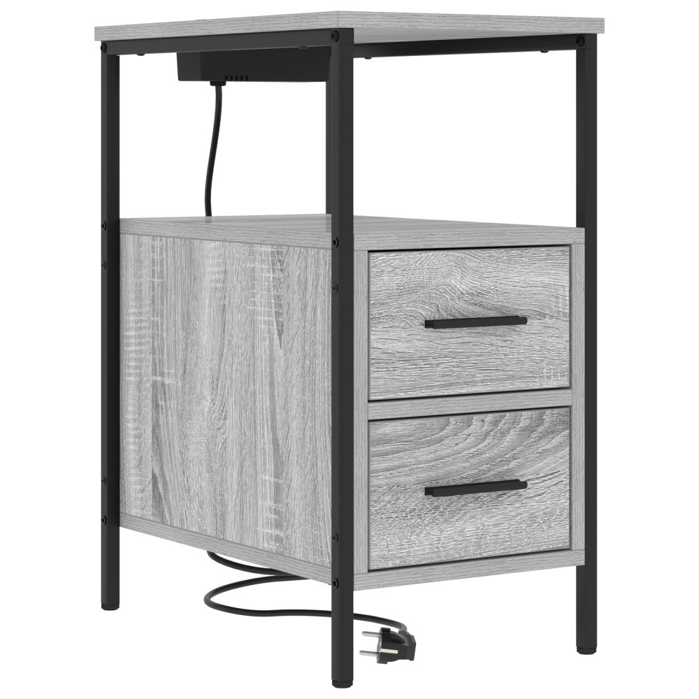Produktbild för Nattduksbord 2 pcs Grå Sonoma 30 x 48 x 61 cm Konstruerat trä