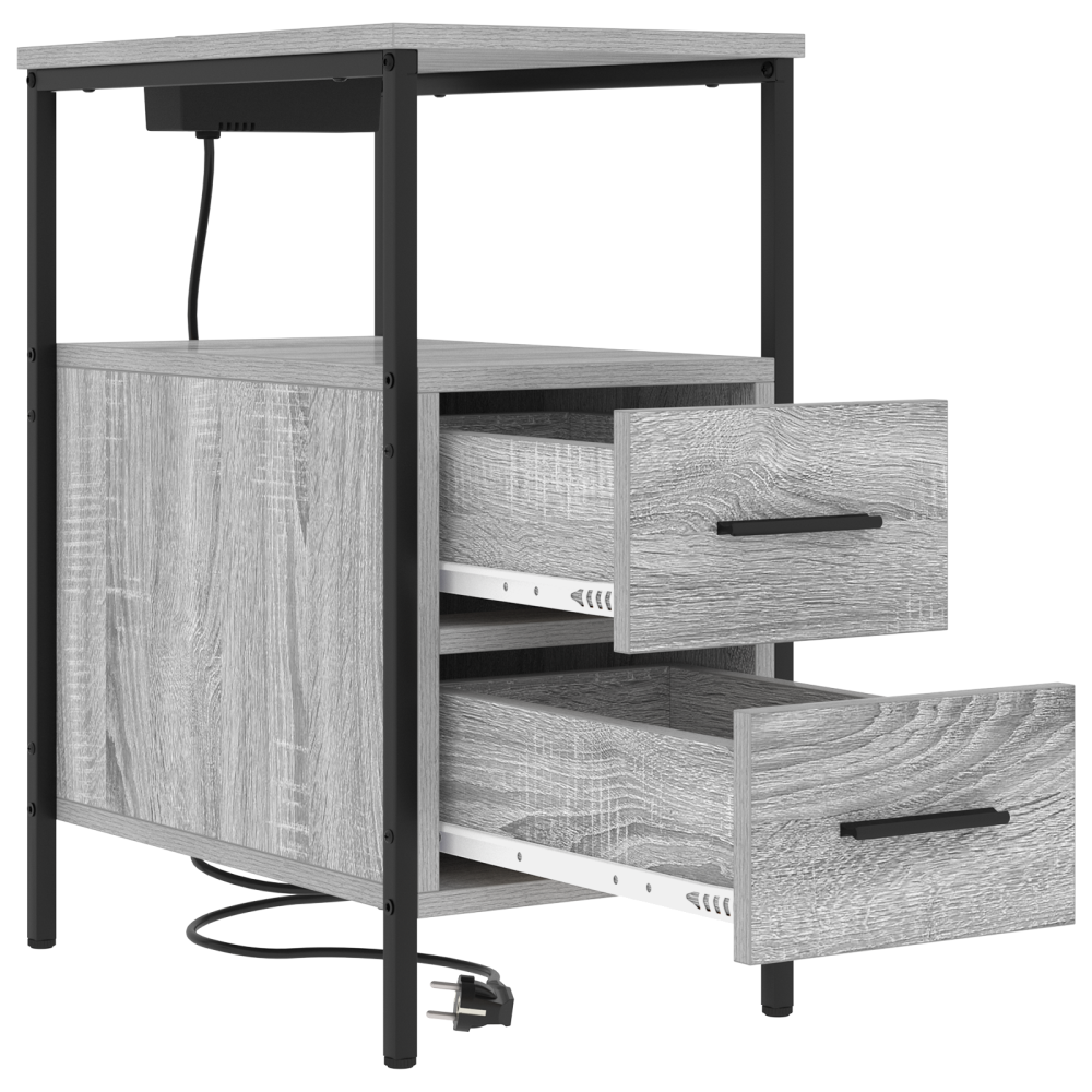 Produktbild för Nattduksbord 2 pcs Grå Sonoma 30 x 48 x 61 cm Konstruerat trä