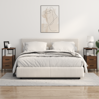 Produktbild för Nattduksbord 2 pcs Brun Ek 30 x 48 x 61 cm Konstruerat trä