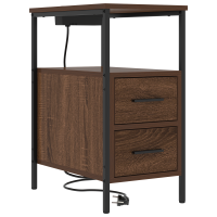 Produktbild för Nattduksbord 2 pcs Brun Ek 30 x 48 x 61 cm Konstruerat trä