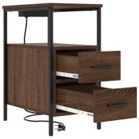 Produktbild för Nattduksbord 2 pcs Brun Ek 30 x 48 x 61 cm Konstruerat trä