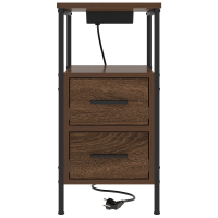 Produktbild för Nattduksbord 2 pcs Brun Ek 30 x 48 x 61 cm Konstruerat trä