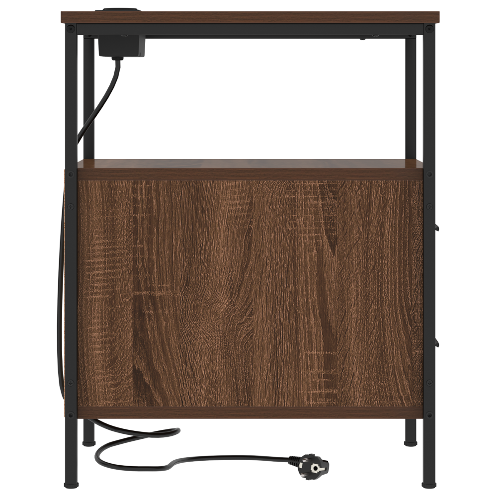 Produktbild för Nattduksbord 2 pcs Brun Ek 30 x 48 x 61 cm Konstruerat trä