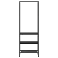 Produktbild för Klädhängare med hylla Svart Ek 60 x 30 x 171 cm Konstruerat trä
