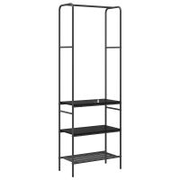 Produktbild för Klädhängare med hylla Svart Ek 60 x 30 x 171 cm Konstruerat trä