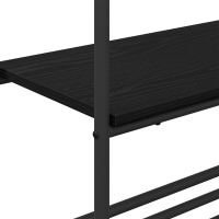 Produktbild för Klädhängare med hylla Svart Ek 60 x 30 x 171 cm Konstruerat trä