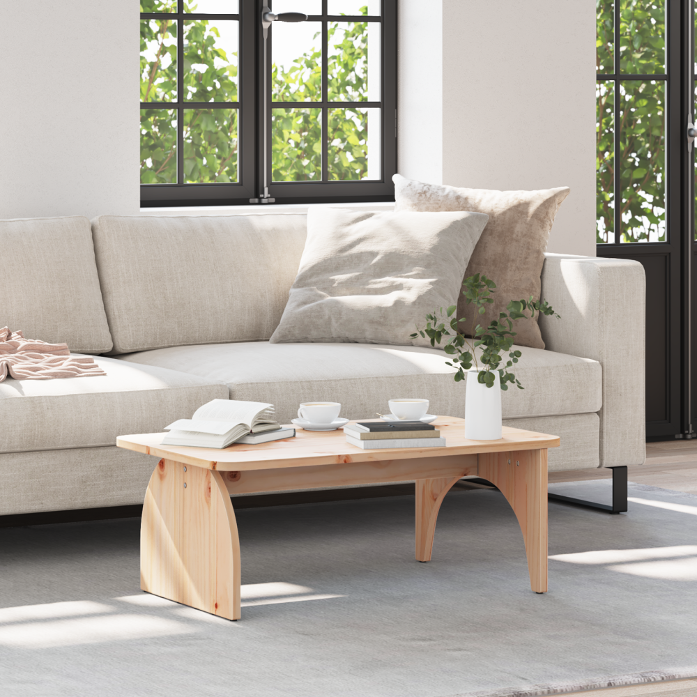 Produktbild för Kaffeebord Naturfärg 80 x 50 x 31 cm Massiv furu