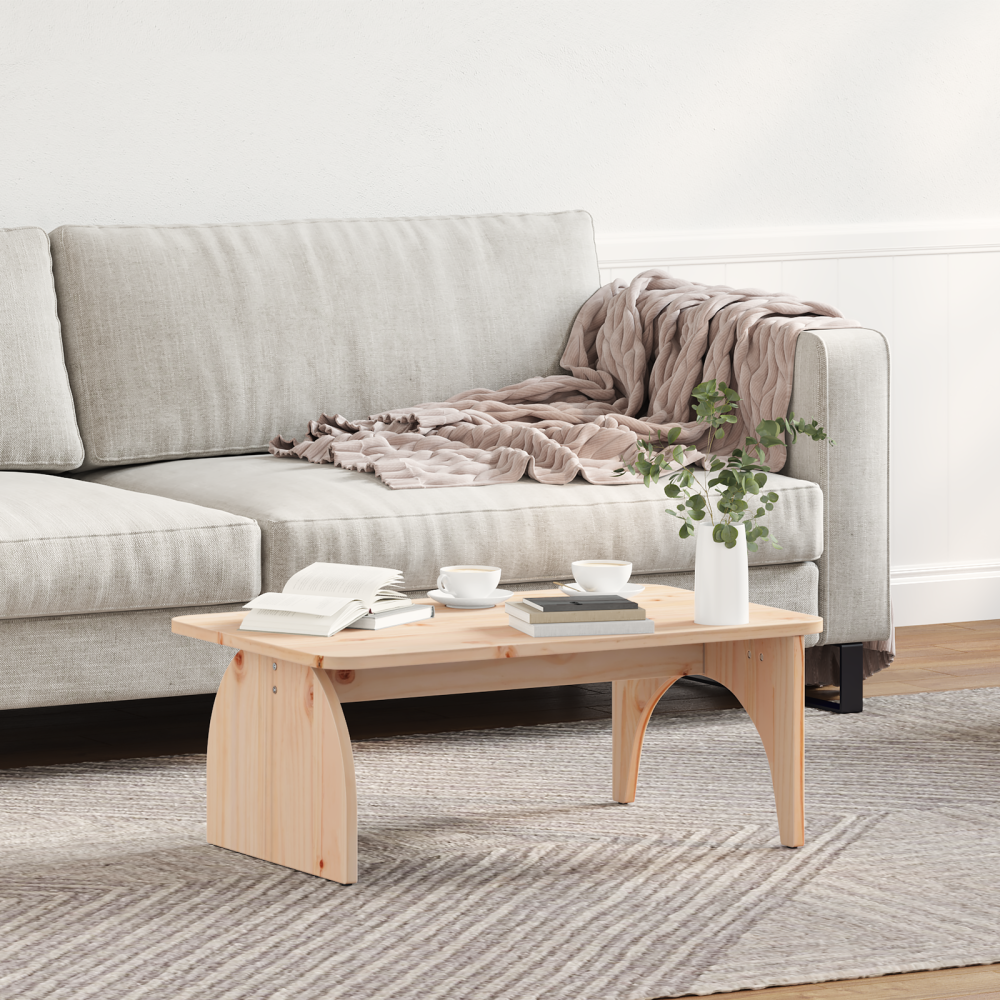 Produktbild för Kaffeebord Naturfärg 80 x 50 x 31 cm Massiv furu