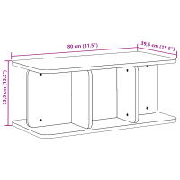 Produktbild för Kaffeebord Naturfärg 80 x 39,5 x 33,5 cm Massiv furu