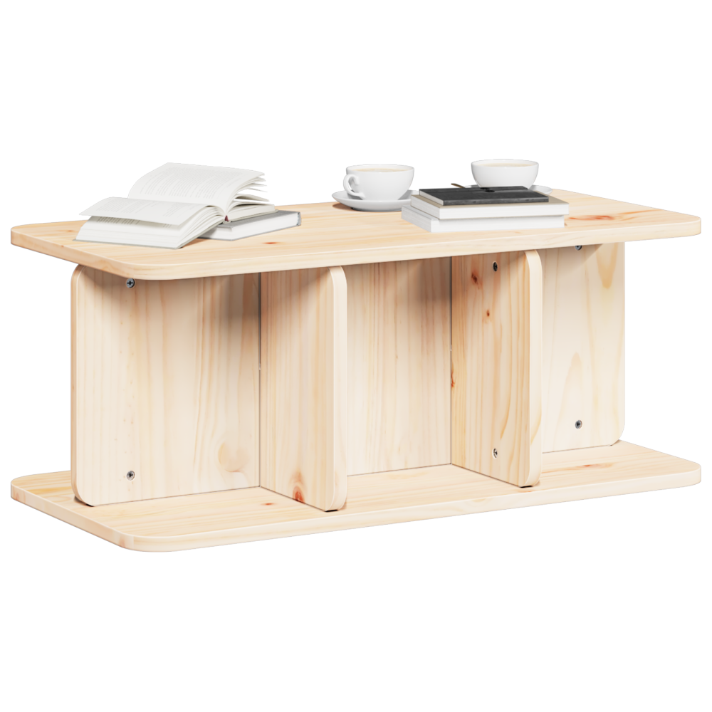 Produktbild för Kaffeebord Naturfärg 80 x 39,5 x 33,5 cm Massiv furu