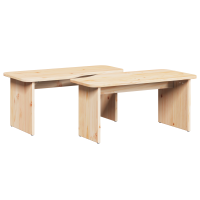 Produktbild för Kaffeebord 2 pcs Naturfärg Massiv furu