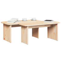 Produktbild för Kaffeebord 2 pcs Naturfärg Massiv furu