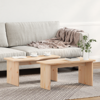 Produktbild för Kaffeebord 2 pcs Naturfärg Massiv furu