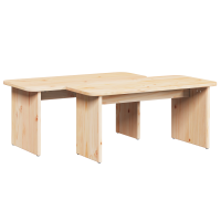 Produktbild för Kaffeebord 2 pcs Naturfärg Massiv furu