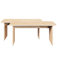 Produktbild för Kaffeebord 2 pcs Naturfärg Massiv furu