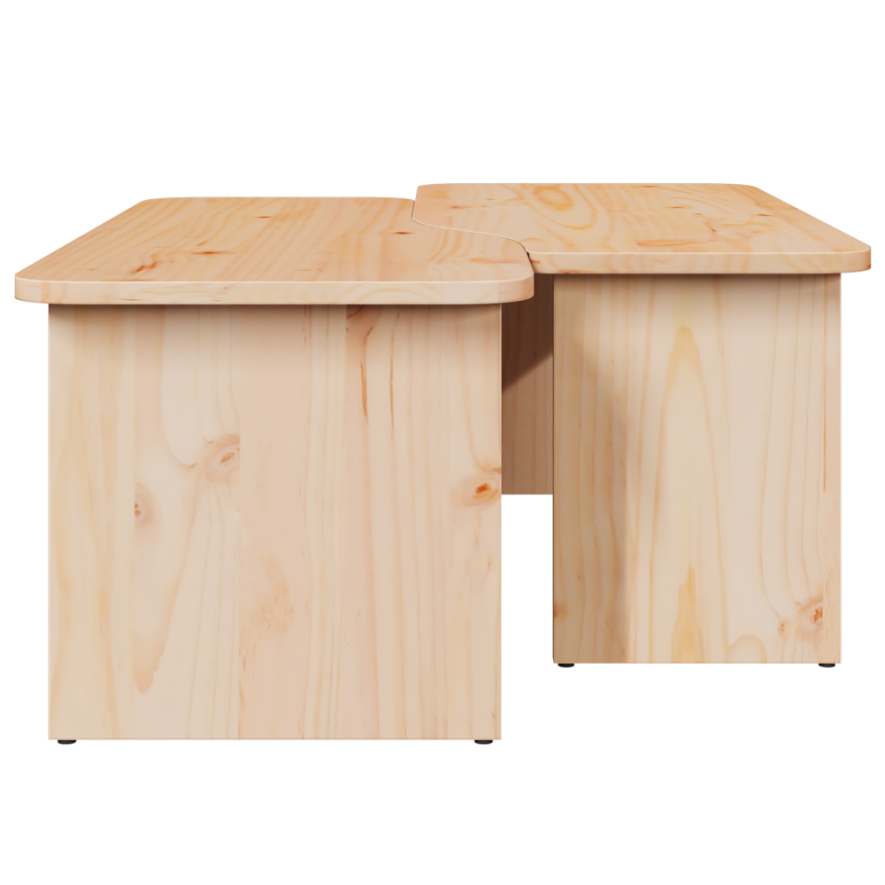 Produktbild för Kaffeebord 2 pcs Naturfärg Massiv furu