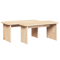Produktbild för Kaffeebord 2 pcs Naturfärg Massiv furu