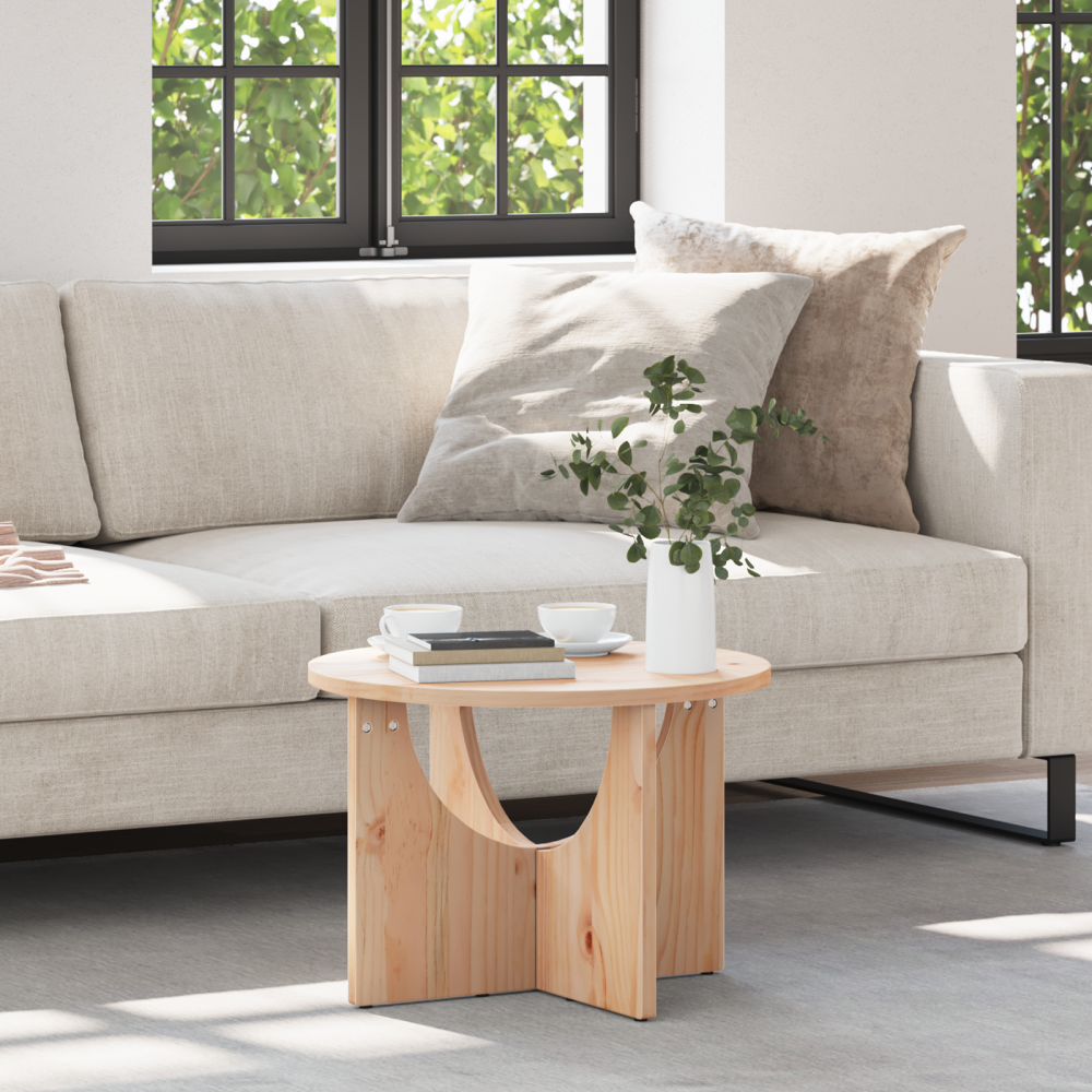 Produktbild för Kaffeebord Naturfärg 50 x 50 x 35 cm Massiv furu
