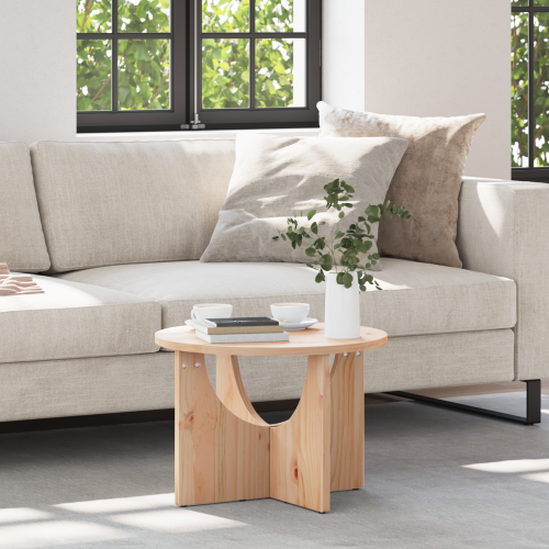 vidaXL Kaffeebord Naturfärg 50 x 50 x 35 cm Massiv furu