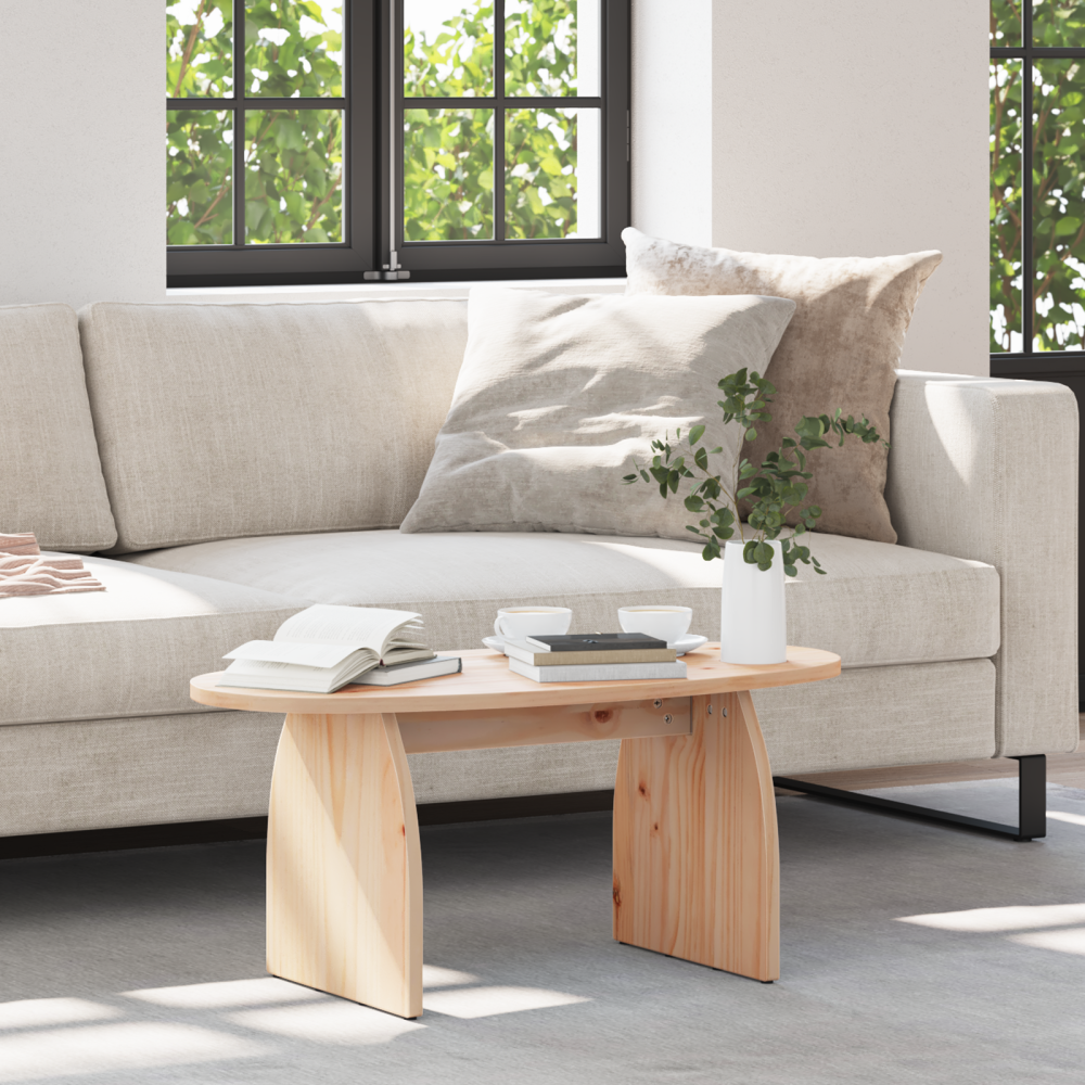 Produktbild för Kaffeebord Brun 80 x 40 x 35 cm Massiv furu