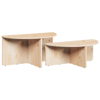 Produktbild för Kaffeebord 2 pcs Naturfärg Massiv furu
