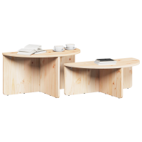 Produktbild för Kaffeebord 2 pcs Naturfärg Massiv furu