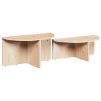 Produktbild för Kaffeebord 2 pcs Naturfärg Massiv furu