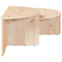 Produktbild för Kaffeebord 2 pcs Naturfärg Massiv furu