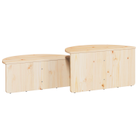 Produktbild för Kaffeebord 2 pcs Naturfärg Massiv furu