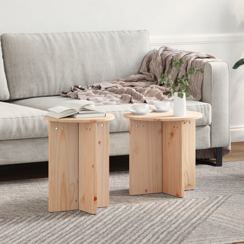 vidaXL Kaffeebord 2 pcs Naturfärg